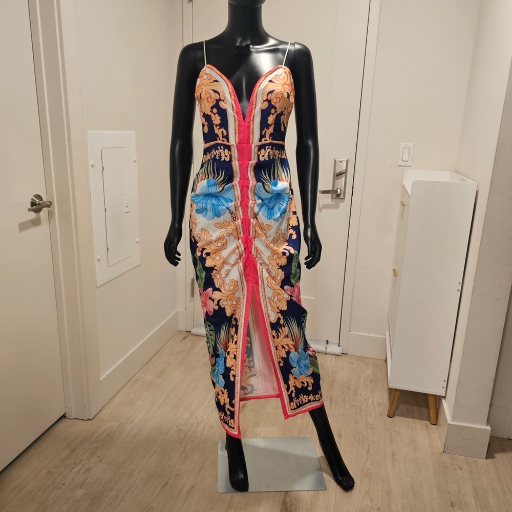 SHEIN Pink and Blue Bodycon Dress for Night Out